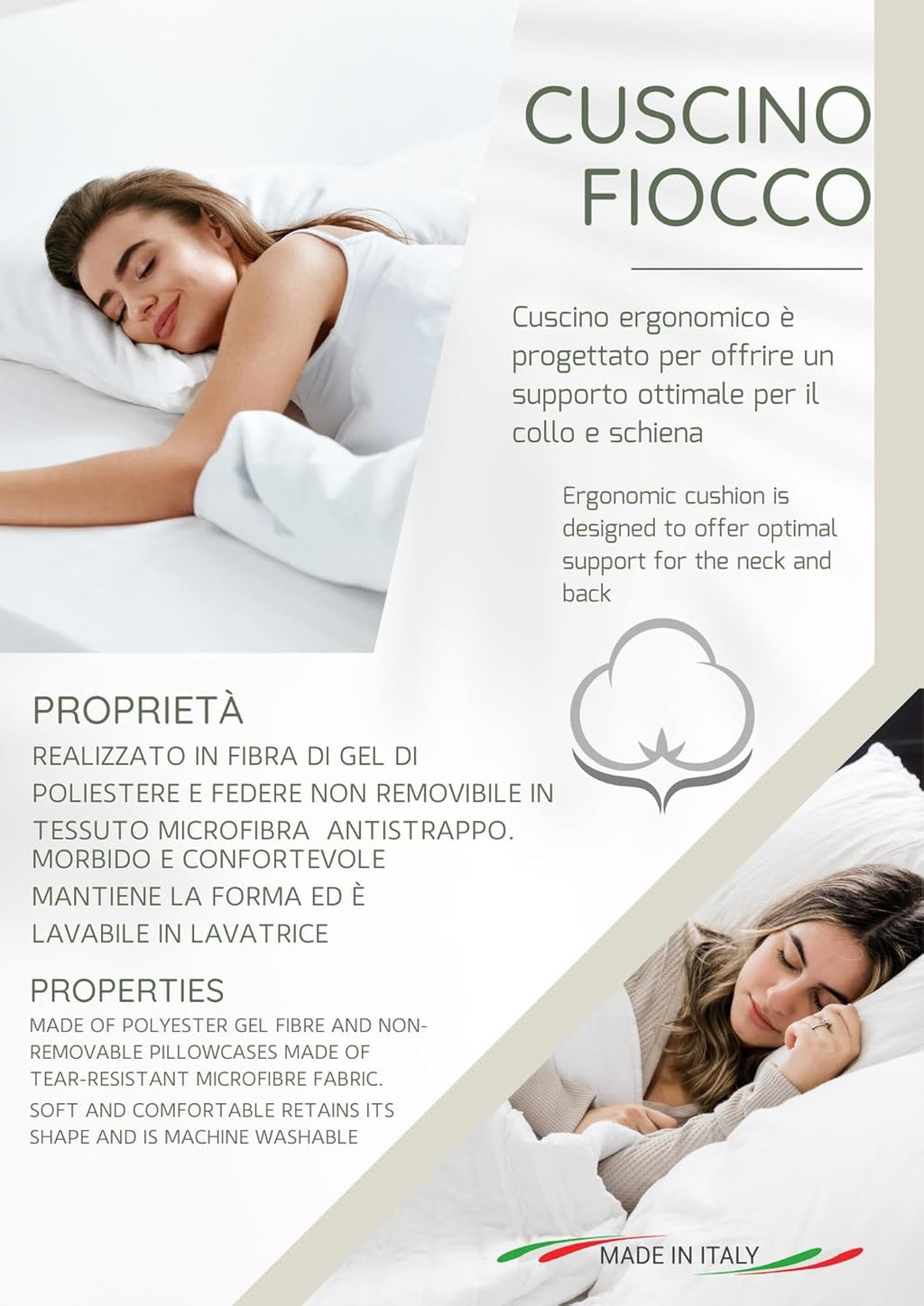 CUSCINO CERVICALE FIOCCO