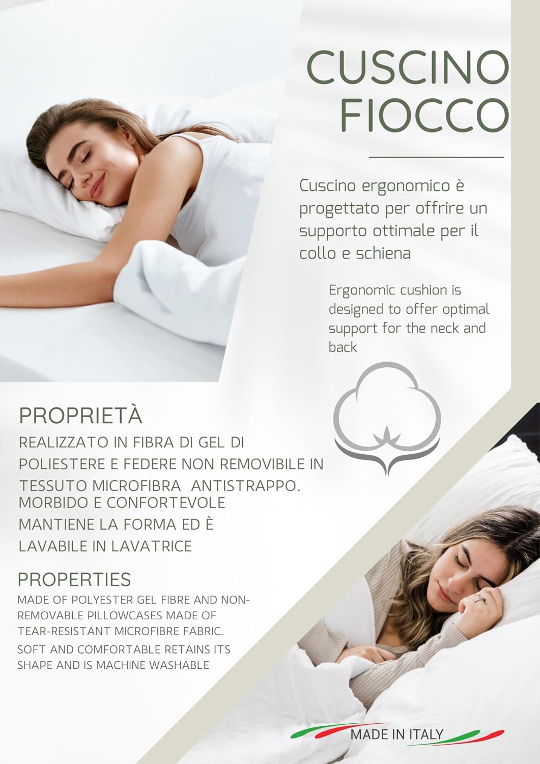 CUSCINO CERVICALE FIOCCO